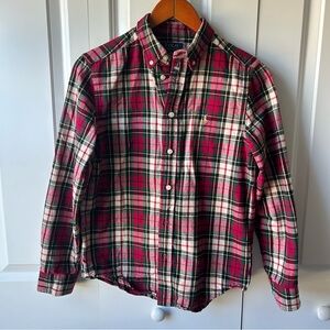 Polo Ralph Lauren Boys‎ Flannel Shirt Red Green Plaid Size L (14–16)